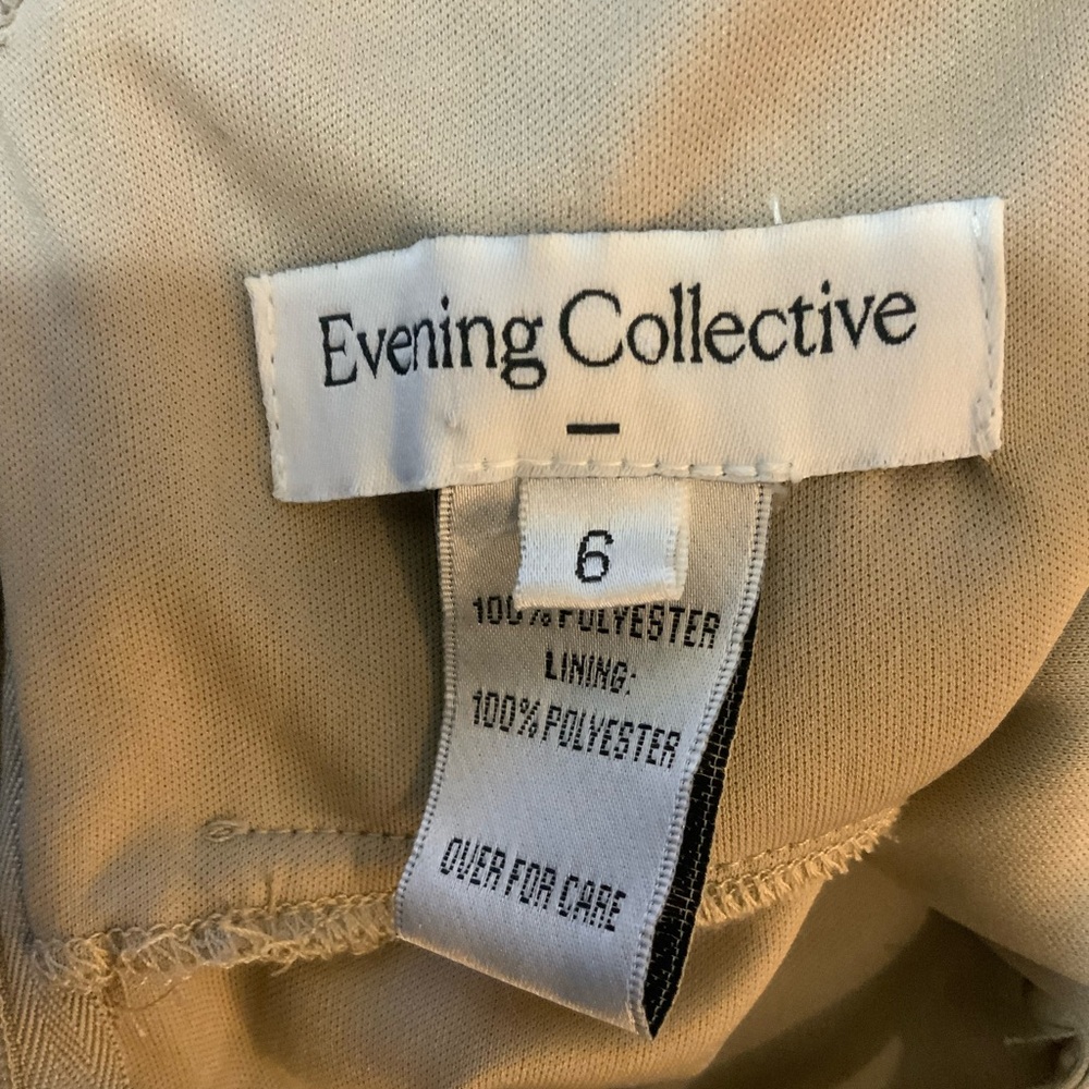 Evening Collective Elegant Beige Evening Gown. Size 4 - Picture 6 of 6